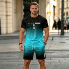 Men's Two-Piece Summer Set – Short-Sleeve T-Shirt and Drawstring Shorts