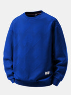 Men's Geometric Textured Crew Neck Sweatshirt