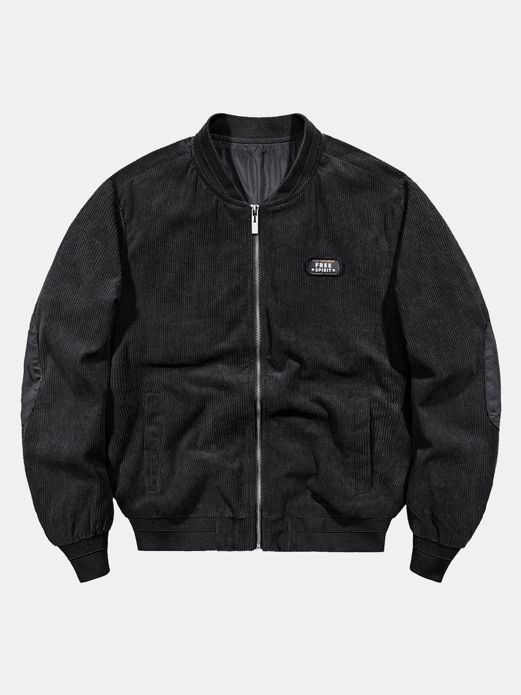 Men's Ribbed Corduroy Bomber Jacket with Zip Front