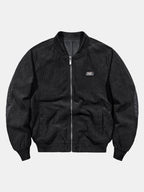 Men's Ribbed Corduroy Bomber Jacket with Zip Front