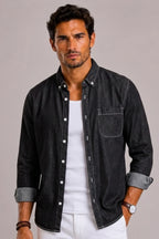 Men's Denim Shirt Long-sleeve