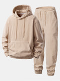 Men's Ribbed Corduroy Tracksuit – Relaxed Hoodie and Tapered Joggers