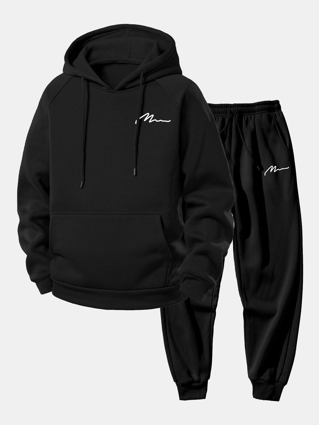 Men's Pullover Hoodie Tracksuit – Relaxed Polyester Jogger Co-Ord