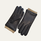 Men's Leather-Look Driving Gloves – Warm Knit Lining