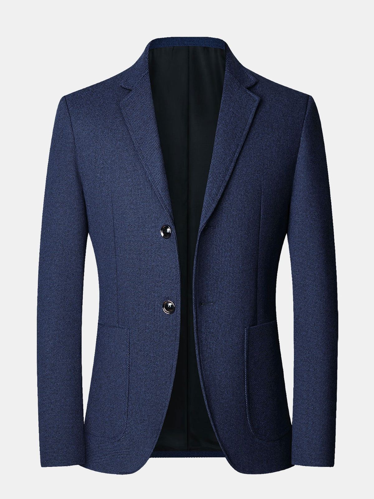 Men's Fine Check wool-blend Look Blazer with Notched Lapels