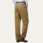 Men's Cotton Double-Pleated Trousers – High Waist, Straight Leg