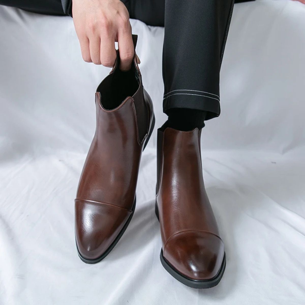 Men's Chelsea Boots – Elastic Side Panels, Red Sole