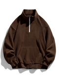 Men's Teddy Fleece Half-Zip Sweatshirt – Relaxed Fit Warm Pullover