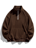 Men's Teddy Fleece Half-Zip Sweatshirt – Relaxed Fit Warm Pullover