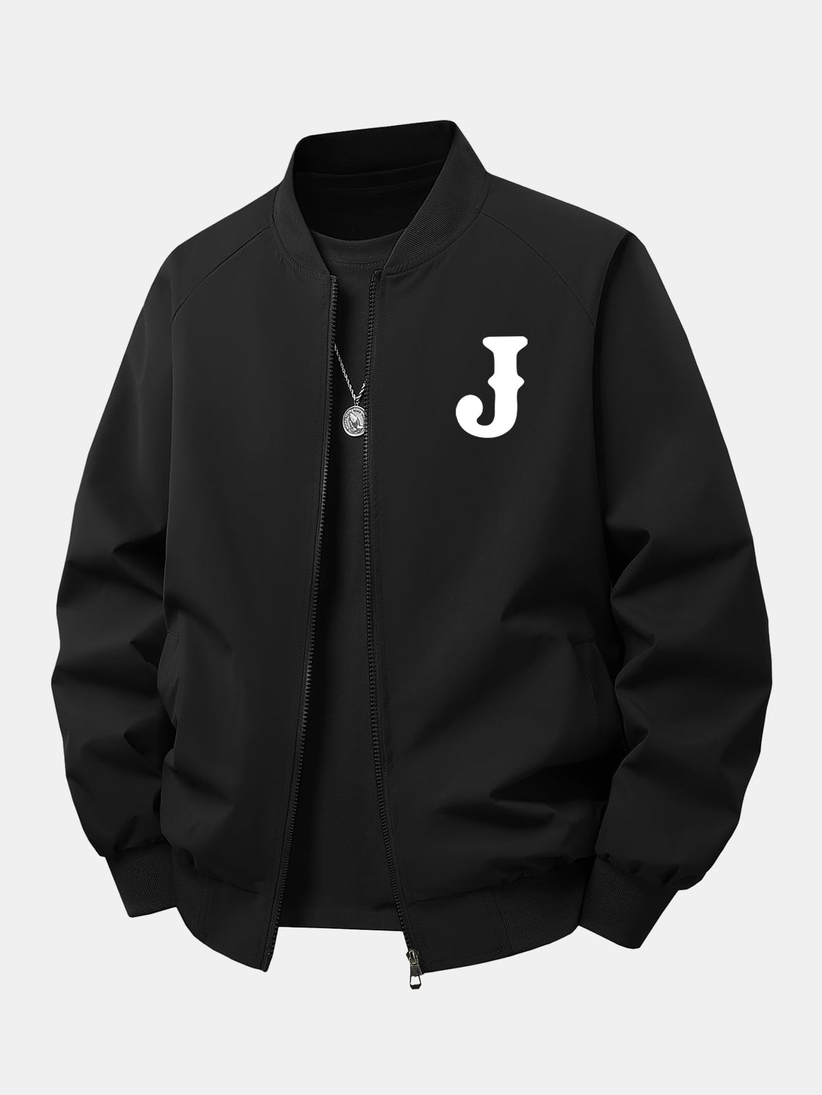 Men's Relaxed Fit Bomber Jacket – Printed Zip-Up Lightweight Casual