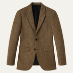 Men's Herringbone Tweed-Style Blazer – Tailored Slim Fit