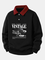 Men's Relaxed Fit Printed Polo Sweatshirt