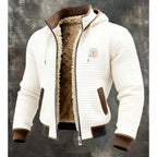 Men's Thermal Fleece Winter Jacket – Quilted Hooded Zip-Up Coat