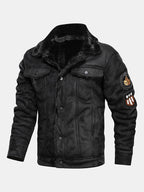 Men's Faux Suede Jacket with Faux Fur Lining