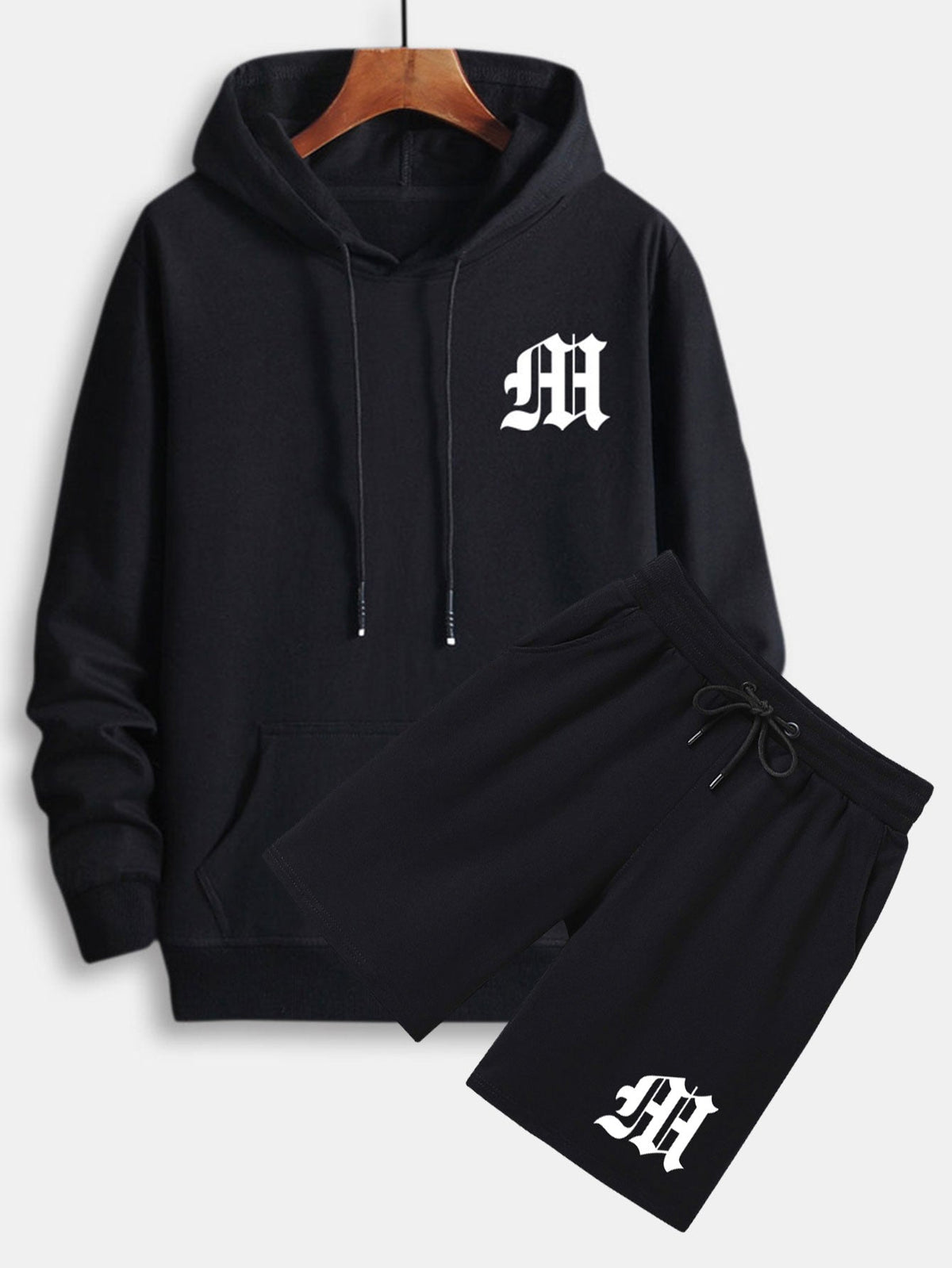 Men's Printed Hoodie and Shorts Set – Relaxed Casual Co-Ord