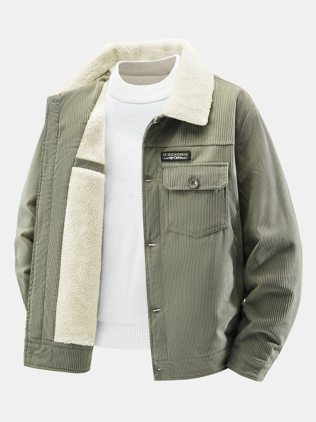 Men's Teddy Fleece-Lined Corduroy Jacket