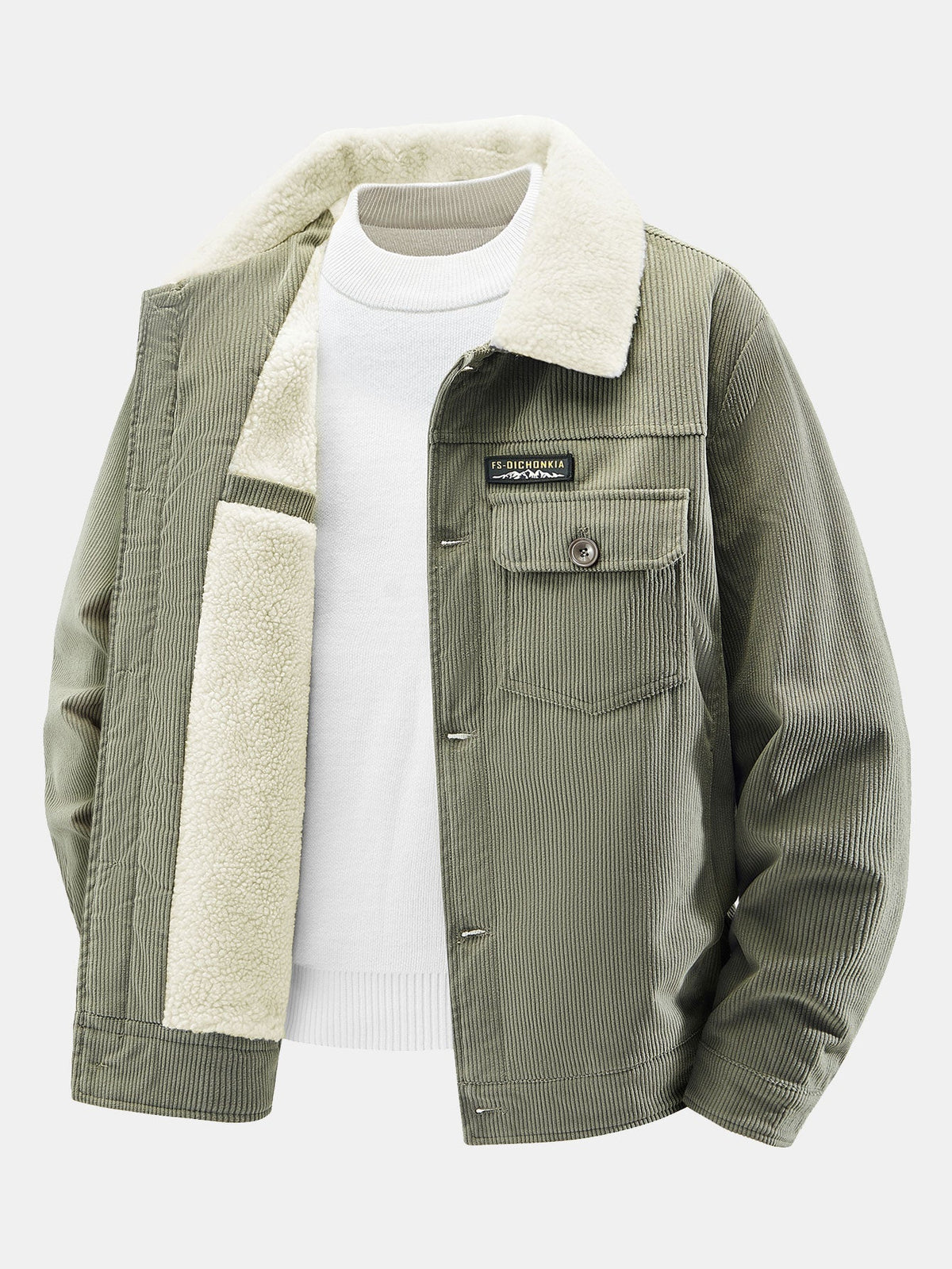 Men's Teddy Fleece-Lined Corduroy Jacket