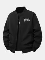 Men's Relaxed Fit Printed Bomber Jacket – Classic Zip-Up Streetwear