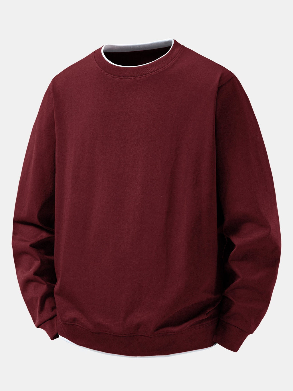 Men's Cotton Blend Layered Crew Neck Sweatshirt