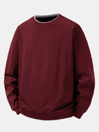Men's Cotton Blend Layered Crew Neck Sweatshirt