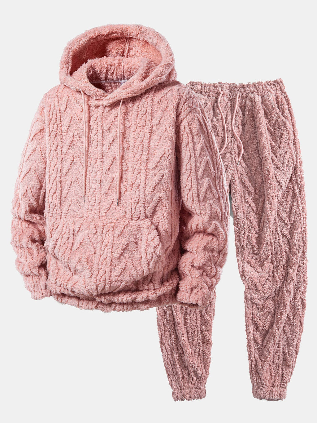 Men's Teddy Fleece Two-Piece Set – Relaxed Hoodie and Joggers