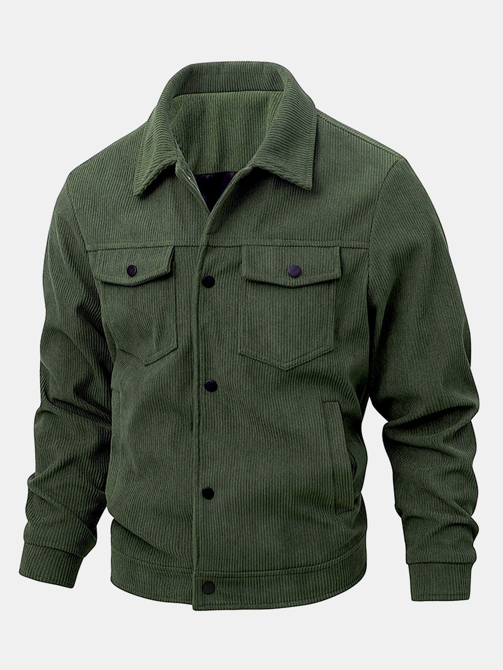 Men's Corduroy Trucker Jacket with Chest Pockets