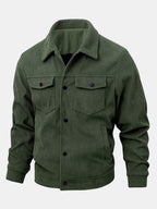 Men's Corduroy Trucker Jacket with Chest Pockets