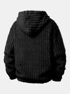 Men's Winter Teddy Co-Ord Tracksuit – Ribbed Pullover Hoodie