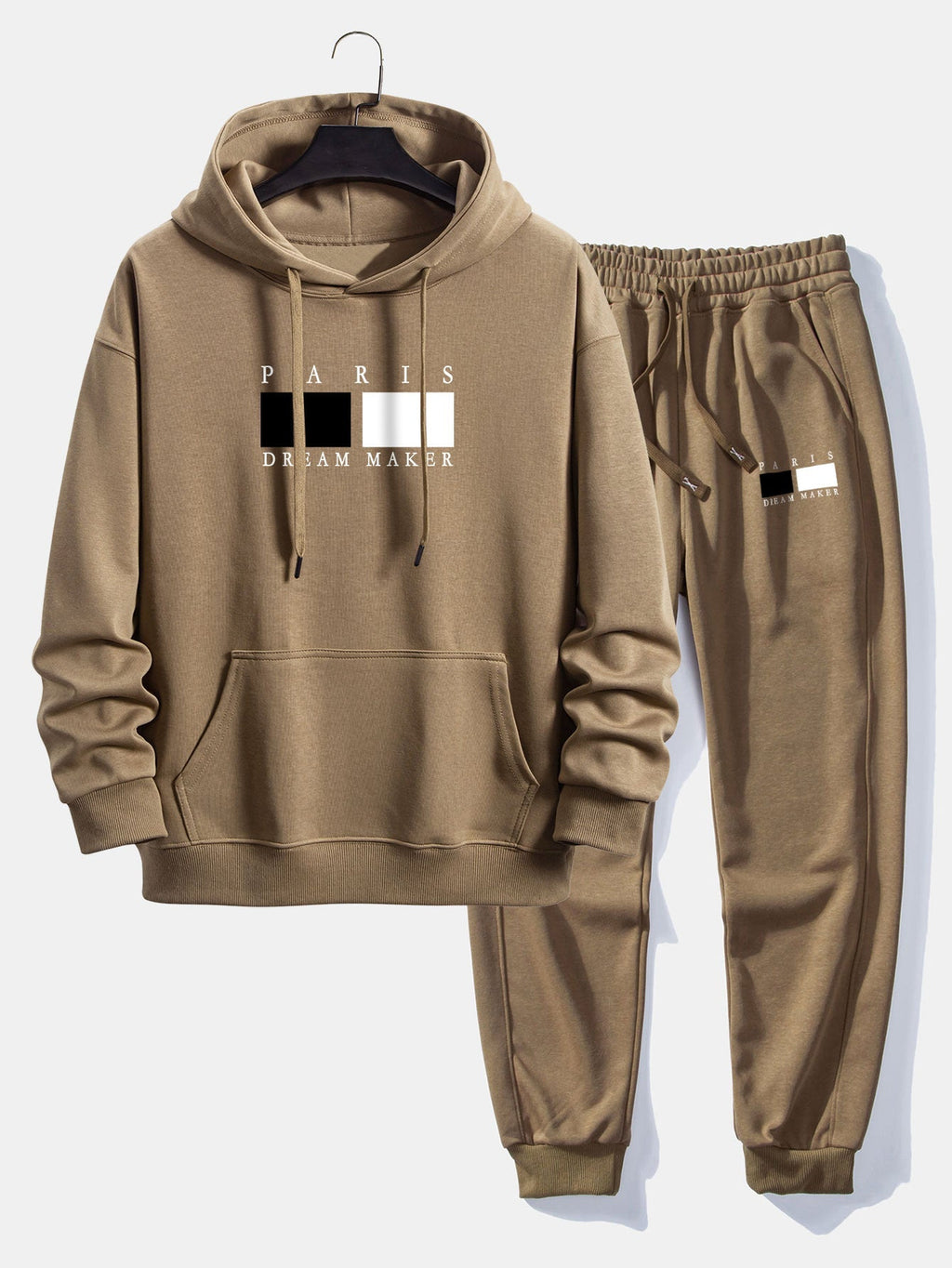 Men's Relaxed Hoodie Tracksuit – Cotton Blend Jogger Set