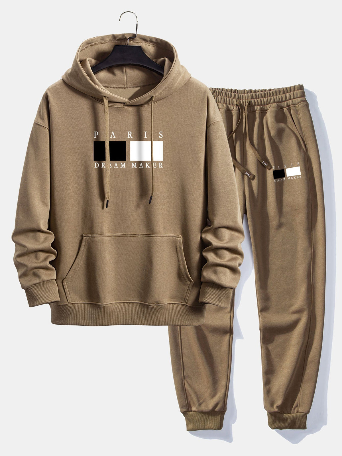 Men's Relaxed Hoodie Tracksuit – Cotton Blend Jogger Set