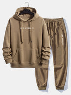 Men's Relaxed Cotton Blend Hoodie Tracksuit