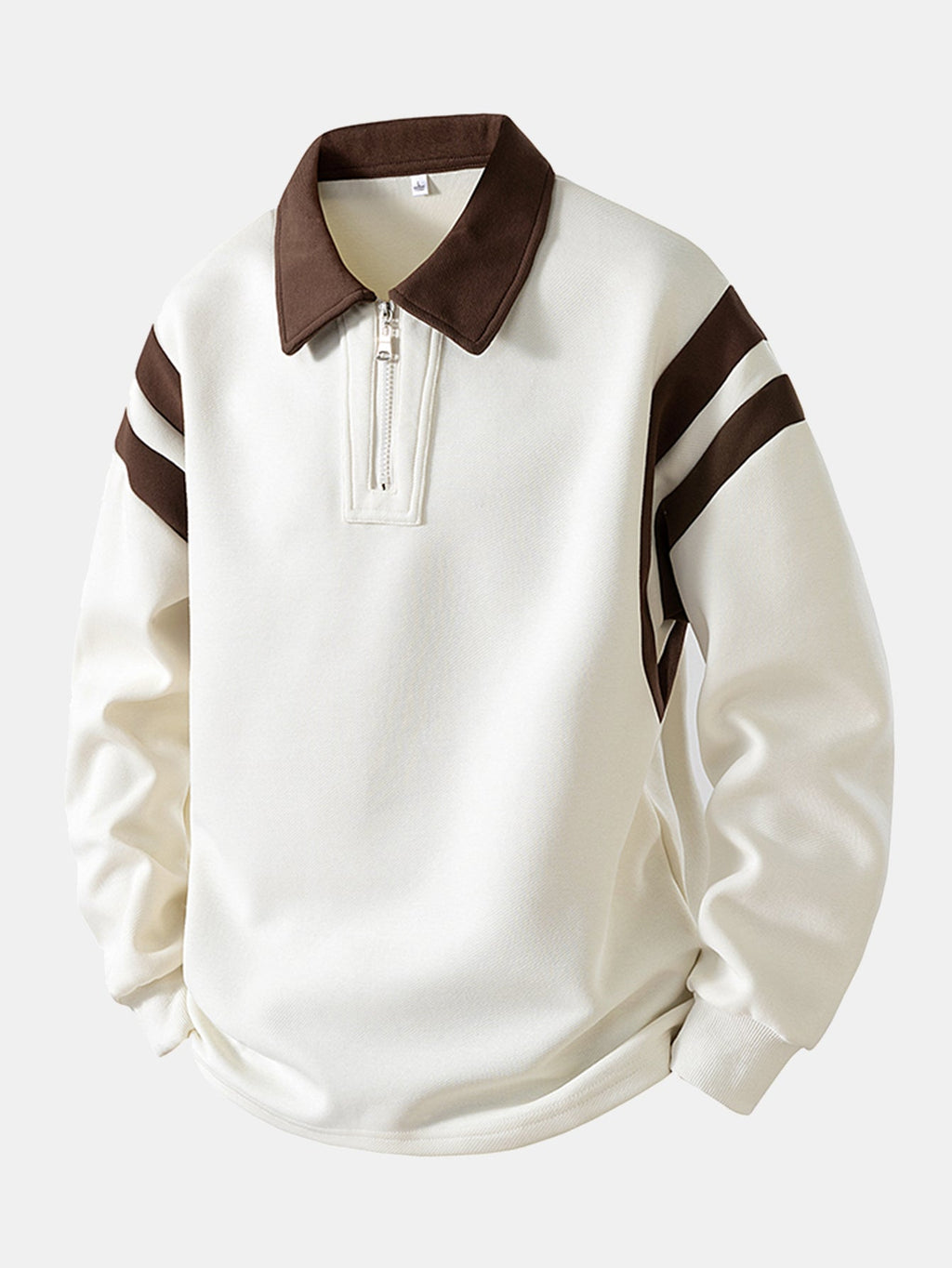 Men's Cotton Blend Quarter-Zip Polo Sweatshirt