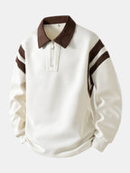 Men's Cotton Blend Quarter-Zip Polo Sweatshirt