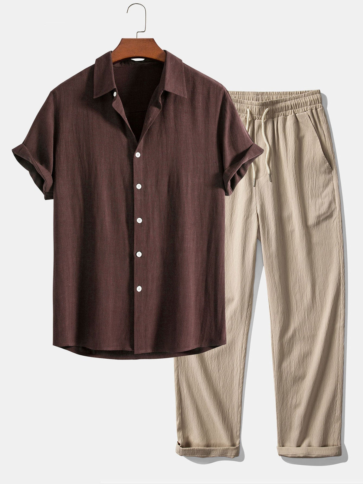 Men's Textured Two-Piece Set – 7 Colour Options