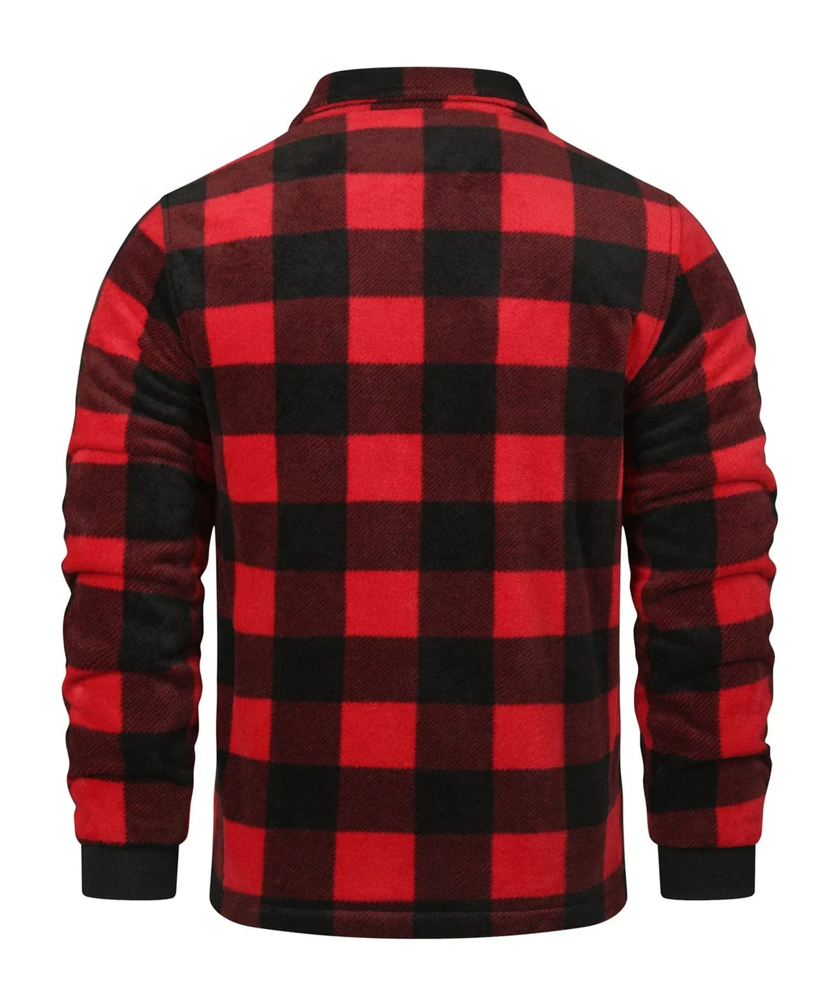 Men's Jumper with V-Neck in Check Pattern