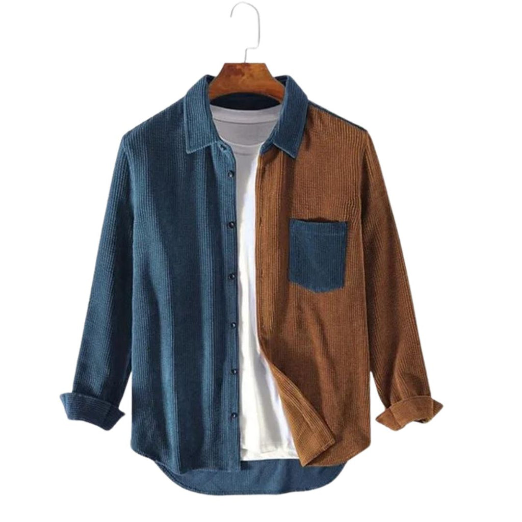 Men's Relaxed Corduroy Shirt with Chest Pocket