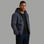 Men's Fleece-Lined Hooded Jacket – Drawstring Hood, Ribbed Cuffs