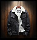 Men's faux fur-Lined Denim Jacket – Button-Front Layer