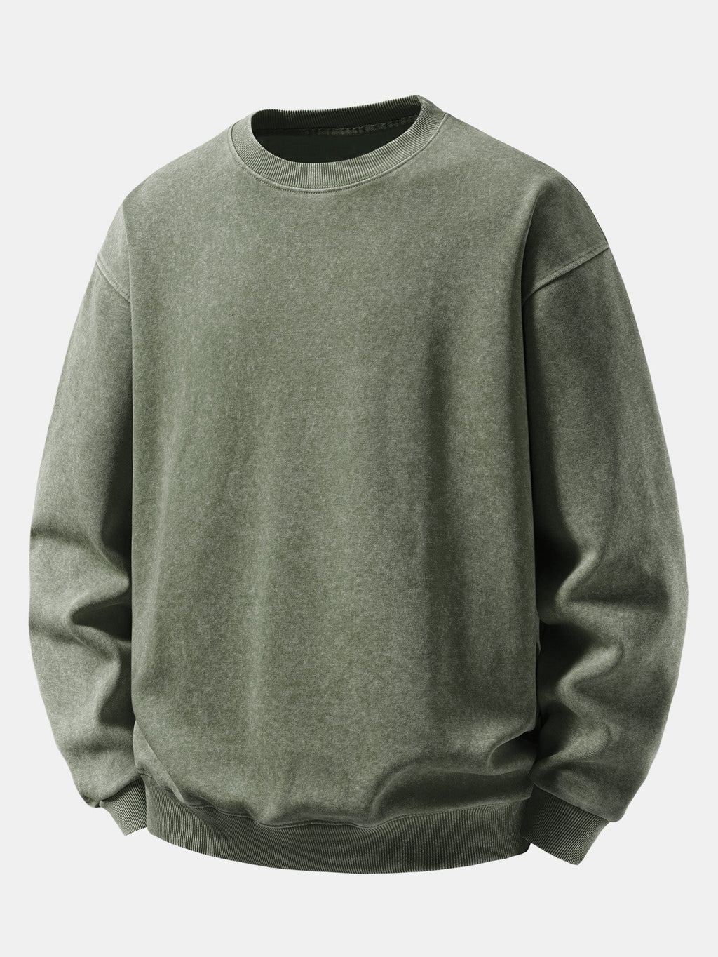 Men's Vintage Washed Cotton Crew Neck Sweatshirt
