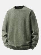 Men's Vintage Washed Cotton Crew Neck Sweatshirt