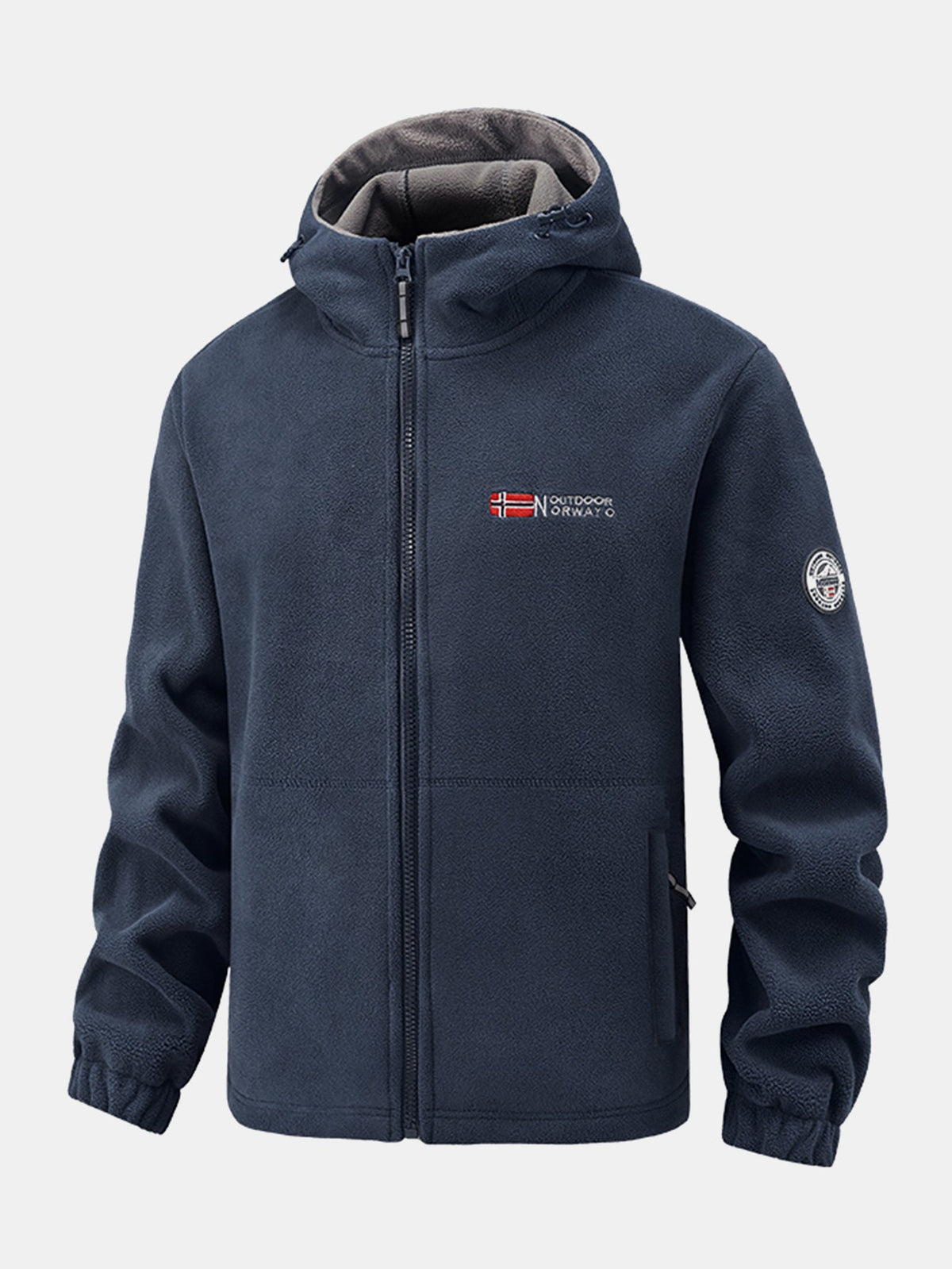 Men's Hooded Polar Fleece Jacket – Warm Full Zip Outdoor Layer