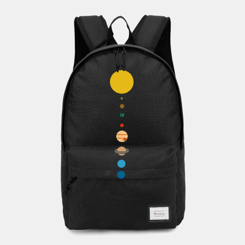 Unisex Moon Phase Oxford Backpack – Casual School Bag