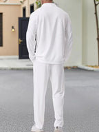 Men's Button-Up Bomber Jacket with Chest Pockets