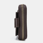 Men's RFID leather-look Wallet – Vintage Zip-Around Bifold