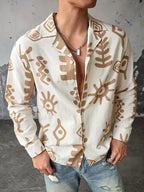 Men's Abstract Print Long Sleeve Shirt