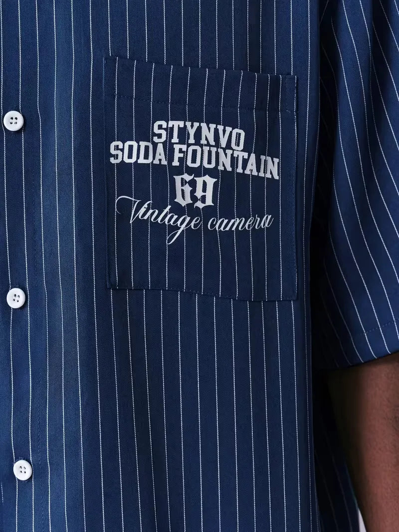 Men's Oversized Striped Resort Shirt
