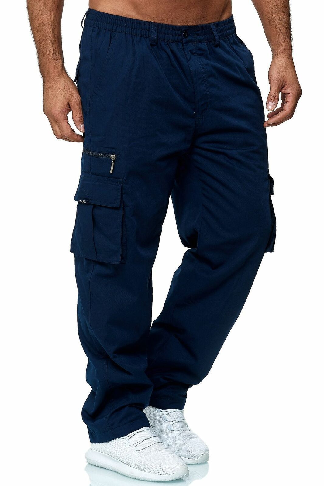 Men's Utility Cargo Trousers – Relaxed Multi-Pocket Trousers