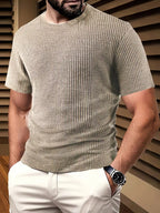Men's Knitted Jacquard T-Shirt
