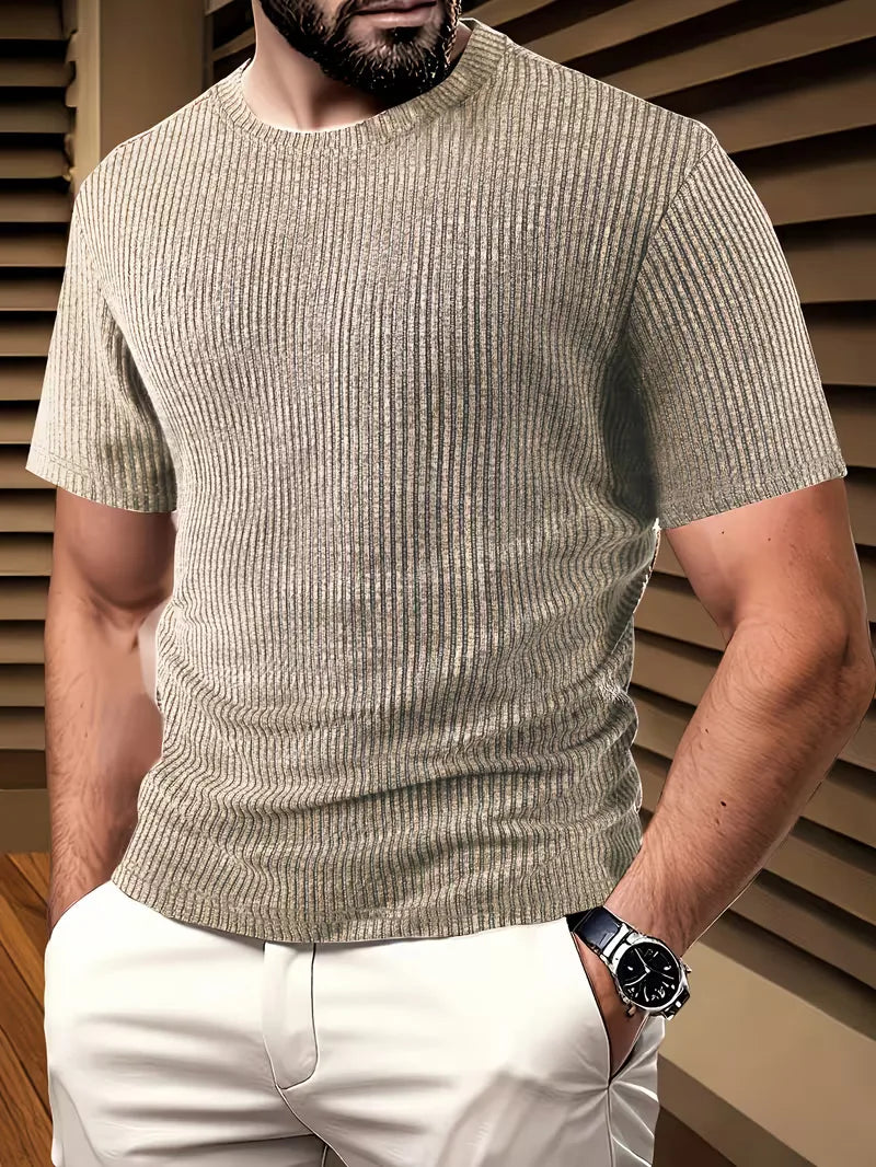 Men's Knitted Jacquard T-Shirt