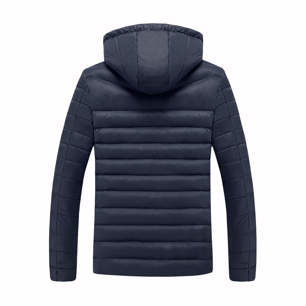 Men's USB-Heated Hooded Puffer Jacket – Water-Resistant Insulated Winter